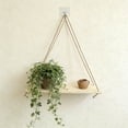 thumbnail image 1 of VOTRUDI Floating Shelves Wall Mounted, Farmhouse Style Wooden Hanging Shelf with Rope for Living Room, Bedroom, Bathroom, Kitchen, Small Display Shelf and Spice Rack, 1 of 6