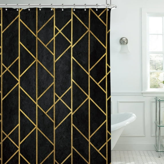 VOTRUDI Geometric Print Shower Curtain 70x70in - Thickened Polyester Waterproof Bathroom Curtain with Rustproof Grommets, Modern Decor,71x71in