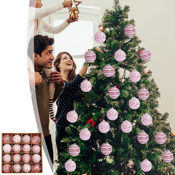 VOTRUDI Gold Christmas Ball Ornaments Set of 16, Shatterproof Plastic Holiday Tree Decorations with Mixed Textures for Xmas