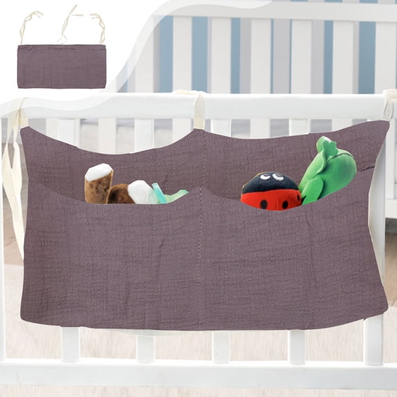 VOTRUDI Multipurpose Bedside Caddy Stroller Organizer Double Layer Fabric Hanging Storage Bag with Pockets for Nursery Ba-by Essentials