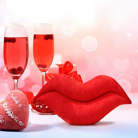 VOTRUDI New Valentine's Day Decorations Holiday Throw Pillows,Valentine's Day Gifts: Sexy & Beautiful Red Lips Pillows for Home and Office Decor,Red