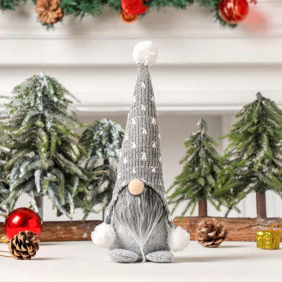 VOTRUDI Plush Gnome Ornament,Night Before Christmas Decor Clearance,Faceless Doll Hanging Decor,Christmas Indoor Decor for Room Office Tabletop,Gray