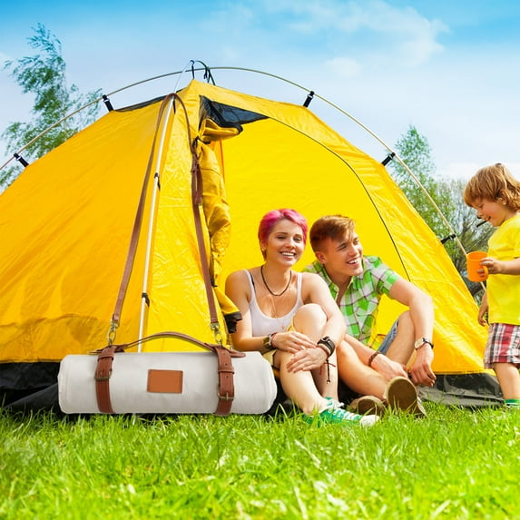 VOTRUDI Portable Watertight Picnic Blankets Mat Large - Outdoor Solid Color Mat for Camping and Beach,57x78in,White