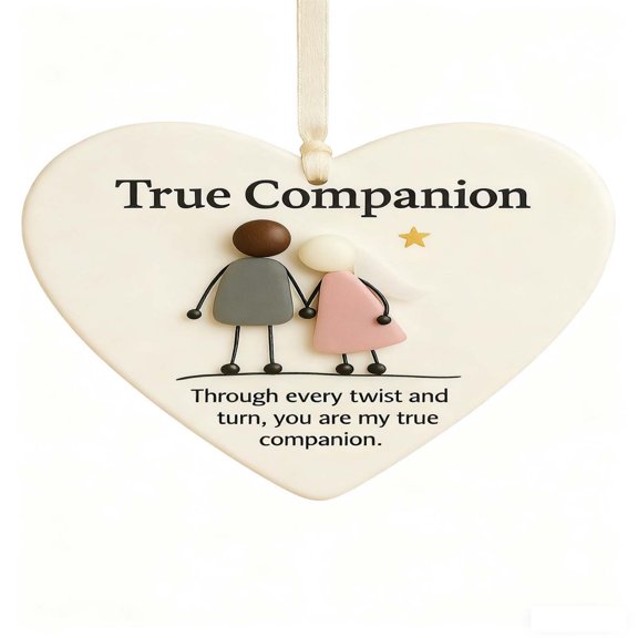 VOTRUDI Sea Glass Heart Decoration - Romantic Home Decor with Gold Ribbon - Perfect Valentines Day, Wedding, Anniversary Gift for Couples - 8cm