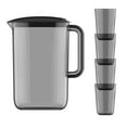 thumbnail image 1 of VOTRUDI Served and Cold Brew Pitchers,2L Plastic Iced Coffee Pitcher Clearance,Served Pitcher with Spout Handle and Lid,Pitcher for Lemonade Ice Juice Iced Tea Breast Milk,Black, 1 of 8