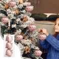 thumbnail image 1 of VOTRUDI Shatterproof Christmas Ball Ornaments, Set of 3 Glittering Plastic Holiday Balls for Tree Decor, 3.15 Inch Elegant Onion Shape, 1 of 7