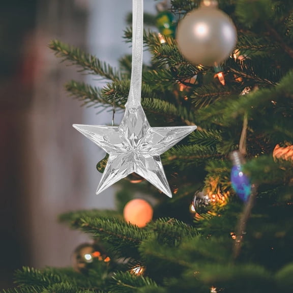 VOTRUDI Snowflakes Christmas Ornaments Christmas Tree Decorations,Christmas Transparent Snowflake Acrylic Pentacle Star Ice Bar Christmas Tree Snowflake Decoration Pendant,Clear