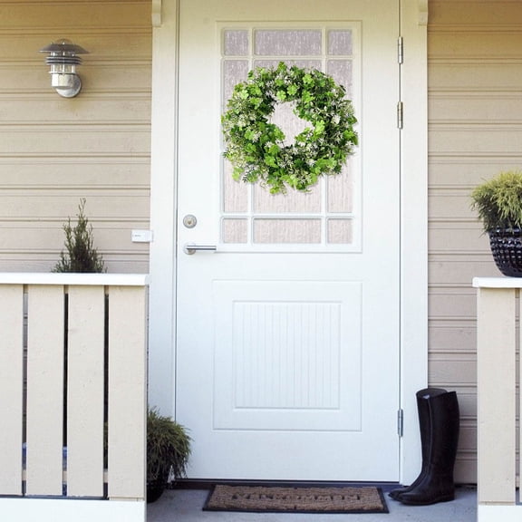 VOTRUDI Spring Saint Patrick's Day Front Door Wreath,St. Patrick's Day Wreaths for Front Door,Large Simulation Flower Wreath St. Paddy's Day Decorations,17x17in,Multicolor