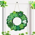 thumbnail image 1 of VOTRUDI Spring Saint Patrick's Day Front Door Wreath,St. Patrick's Day Wreaths for Front Door,Shamrocks Wooden Plaques Wreath St. Paddy's Day Decorations,12x11in，Green, 1 of 9