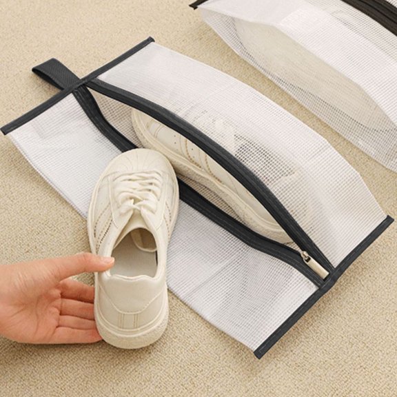VOTRUDI Transparent Shoe Storage Bags for Travel Waterproof Boot Bags Dust Proof 15.7x7.9 Inch with Handle for Boots Sneakers Shoes