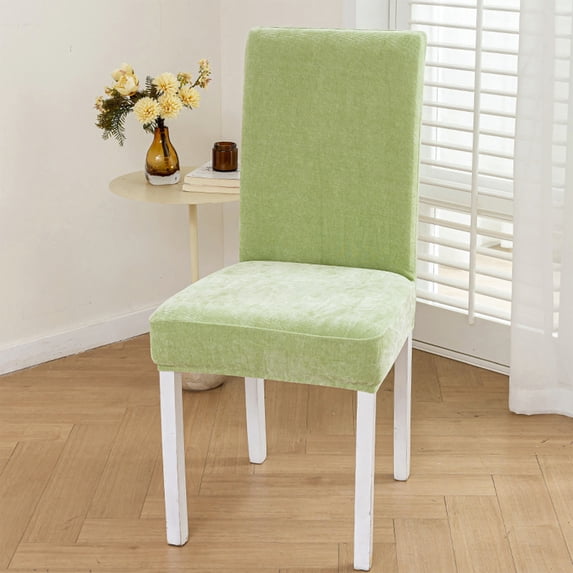 VOTRUDI Velvet Chair Covers Stretchable for Dining Chairs, Green Machine Washable Elastic Slipcovers, 1-Piece Pet & Stain Resistant