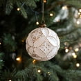 thumbnail image 1 of VOTRUDI White and Gold Christmas Ornaments, Plastic Shatterproof Holiday Ball Decorations for Tree, Elegant Vintage Style Xmas Decor Set of 24, 1 of 6