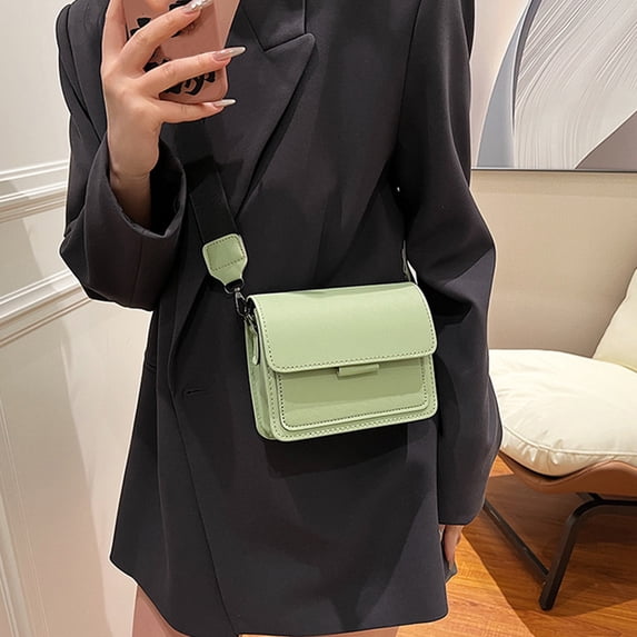 VOTRUDI Women's Small Crossbody Bag Mini PU Leather Shoulder Handbag Purse Fits Phone Adjustable Strap Green Casual Everyday Travel Purse