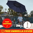 thumbnail image 1 of VOUA 10ft Outdoor Patio Round Double Top Medium Roman Umbrella - Navy Blue, 1 of 5