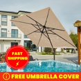 thumbnail image 1 of VOUA 10ft Outdoor Patio Square Double Top Medium Roman Umbrella-Beige, 1 of 7