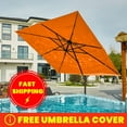 thumbnail image 1 of VOUA 10ft Outdoor Patio Square Double Top Medium Roman Umbrella-Pumpkin, 1 of 7