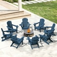thumbnail image 1 of JUSTLET Folding Adirondack Chair set of 8, All-Weather Fire Pit Chairs, HDPE Adirondack Chairs with 2 Cup Holder, Outdoor Lawn Chair for Patio Garden, Navy, 1 of 9