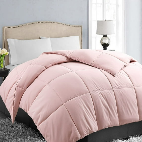 VOUA All Season Hypoallergenic Down Alternative Microfiber Comforter, Full, Pink