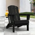 thumbnail image 1 of JUSTLET Folding Adirondack Chair, All-Weather Fire Pit Chairs, HDPE Adirondack Chairs with 2 Cup Holder, Outdoor Lawn Chair for Patio Garden, Black, 1 of 10