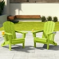 thumbnail image 1 of JUSTLET Folding Adirondack Chair set of 2, All-Weather Fire Pit Chairs, HDPE Adirondack Chairs with 2 Cup Holder, Outdoor Lawn Chair for Patio Garden, Apple Green, 1 of 9