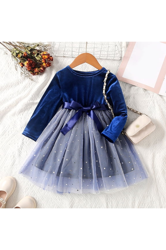 Baby Girls Long Sleeve Lace Princess Dress Boho Style Dance Party Lace Gown Fall Winter Clothes