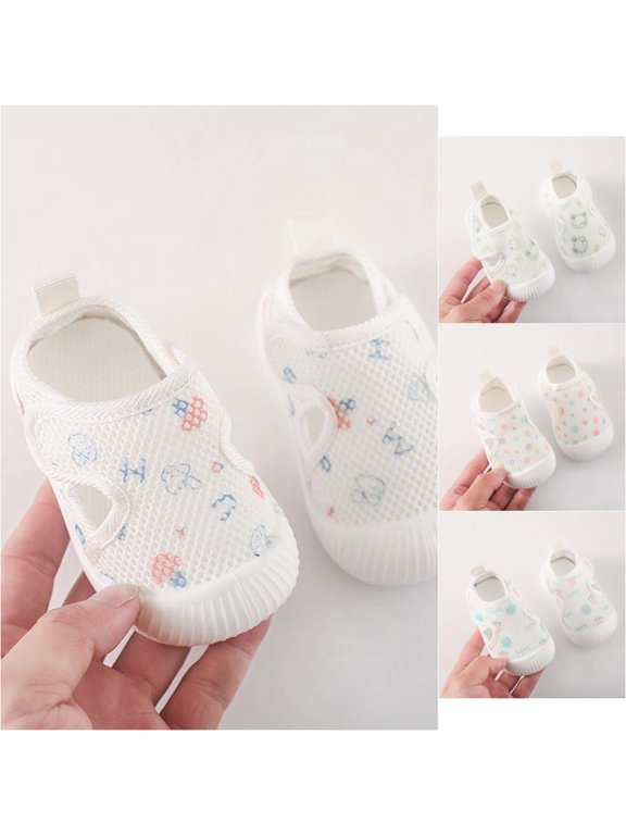 Baby Sandals Closed Toe Hollow Out Mesh First Walkers Hook Loop Soft Sole Breathable Toddler Summer Beach Sport Shoes, Size 4-9