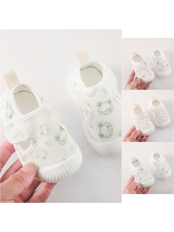 Baby Sandals Closed Toe Hollow Out Mesh First Walkers Hook Loop Soft Sole Breathable Toddler Summer Beach Sport Shoes, Size 4-9