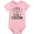 thumbnail image 1 of VOUZZA Baby Short Sleeve Romper I May Be Little But I'm A Big Cousin Printed Bodysuit Newborn Clothes, 1 of 2