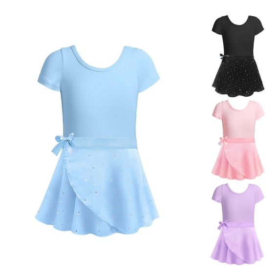VOUZZA Ballet Leotards for Girls with Removable Skirt Toddler Hollow Back Dance Dress Combo Athletic Active Gymnastics Skater Wear