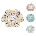 thumbnail image 1 of VOUZZA Bibs for Baby Girl Baby Boys Girls Long Sleeve Cartoon Prints Soft Bibs Baby Care Drool Feeding Waterproof Apron Smock, 1 of 4