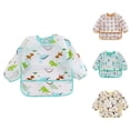 thumbnail image 1 of VOUZZA Bibs for Baby Girl Baby Boys Girls Long Sleeve Cartoon Prints Soft Bibs Baby Care Drool Feeding Waterproof Apron Smock, 1 of 4