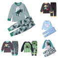 thumbnail image 1 of VOUZZA Boys Cartoon Print Long Sleeve Pajama Set Shirt and Pants Two Piece Sleepwear for Toddler Boys Toddler PJs Nightwear Loungewear, 1 of 7