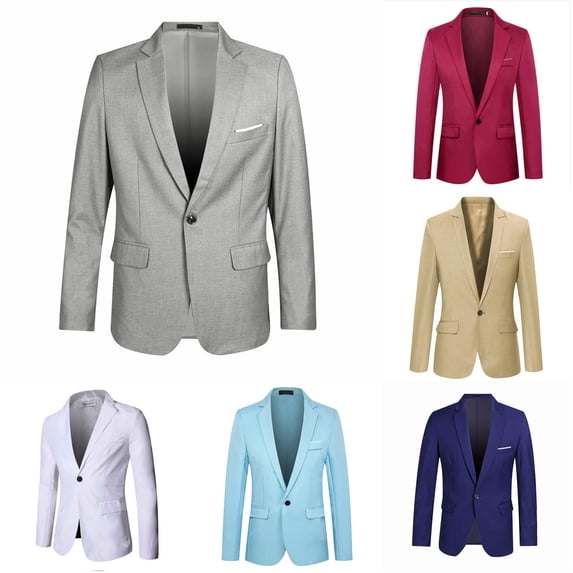 VOUZZA Boys Dress Suit Jacket Casual Slim Fit Business Formal Blazer One Button Wedding Tuxedo Coat Top for Youth