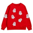 thumbnail image 1 of VOUZZA Boys Halloween Hoodie Ghost Graphic Long Sleeve Loose Pullover Top with Pocket, 1 of 4