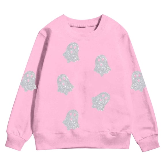 VOUZZA Boys Halloween Hoodie Ghost Graphic Long Sleeve Loose Pullover Top with Pocket