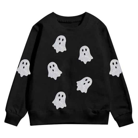 VOUZZA Boys Halloween Hoodie Ghost Graphic Long Sleeve Loose Pullover Top with Pocket