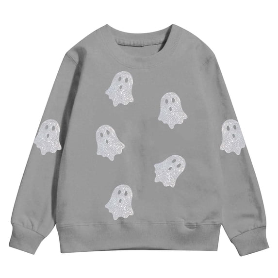 VOUZZA Boys Halloween Hoodie Ghost Graphic Long Sleeve Loose Pullover Top with Pocket