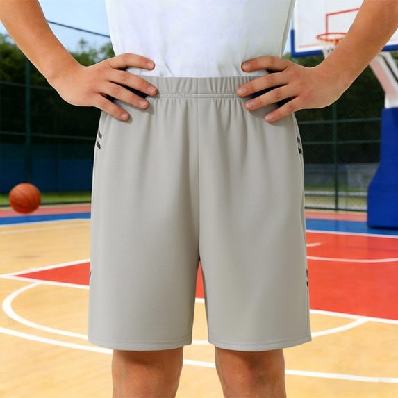 VOUZZA Boys Solid Mesh Athletic Training Basketball Shorts Running Gym ...