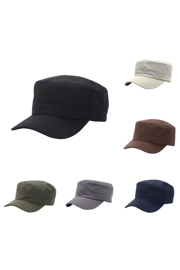 Cap Uni Cotton Adjustable Flat Top Hat Base Casual Baseball Cap Outdoor Sun Protection Hat