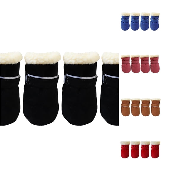 VOUZZA Dog Snow Boots, Winter Pet Cotton Shoes Size L, Warm Paw Protection Footwear for Dogs, Outdoor Cold Weather Puppy Boots