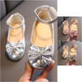 thumbnail image 1 of VOUZZA Girls Dress Shoes Rhinestone Bow Mary Jane Flat Shoes Glitter Princess Loafers Kids Wedding Party Dance Flats, Size 8C-3 Kid, 1 of 5