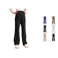 thumbnail image 1 of VOUZZA Girls Flare Dress Pants Kids School Uniform Bell Bottoms Trousers Elastic Waist Stretchy Knit Pull on Slacks Clothes, 1 of 9