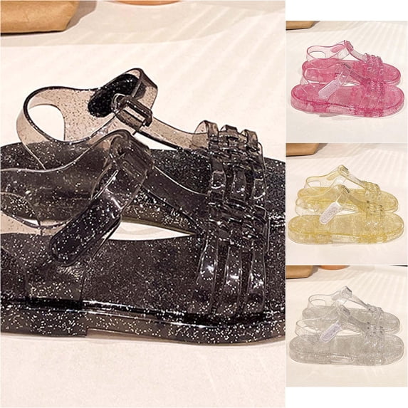 VOUZZA Girls Jelly Sandals Breathable Open Toe Hollow Out Rome Beach Shoes Soft Sole Casual Summer Clogs Kid 2-10Y