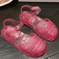thumbnail image 1 of VOUZZA Girls Jelly Shoes Summer Sandals, Slip On Crystal Flat Shoes with Soft Sole, Kids Beach Water Walking Shoes, Size 5-11, 1 of 9