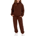 thumbnail image 1 of VOUZZA Girls Polka Dot Tracksuit 2 Piece Long Sleeve Hooded Sweatshirt Kangaroo Pocket Jogger Pants Casual Matching Set, 1 of 3