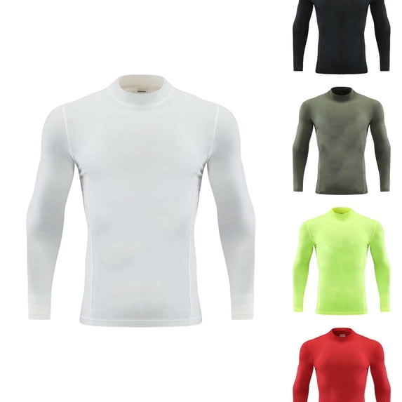 VOUZZA Girls T Shirts Boys High Neck Long Sleeve Compression Shirt Workout Top Running Gym Base Layer Athletic Underwear Active Tops