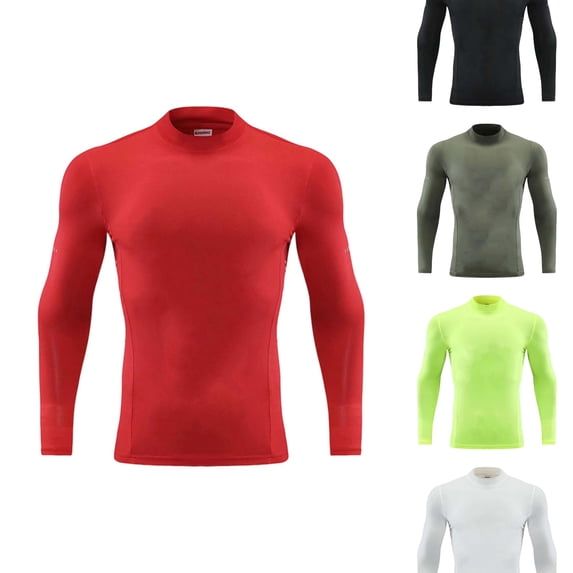 VOUZZA Girls T Shirts Boys High Neck Long Sleeve Compression Shirt Workout Top Running Gym Base Layer Athletic Underwear Active Tops
