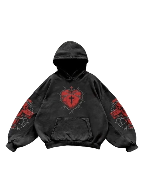 Graphic Hoodies for Men Skeleton Graphic Long Sleeve Pullover Sweatshirt, Casual Hooded Sweater Top, Streetwear Pullover