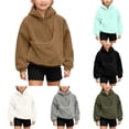 thumbnail image 1 of VOUZZA Hoodies for Girls, Dog Cat Graphic Long Sleeve Pullover Hoodie with Pet Carry Pouch, Casual Hooded Sweater Top, Ages 3-14, 1 of 7