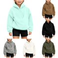 thumbnail image 1 of VOUZZA Hoodies for Girls, Dog Cat Graphic Long Sleeve Pullover Hoodie with Pet Carry Pouch, Casual Hooded Sweater Top, Ages 3-14, 1 of 7